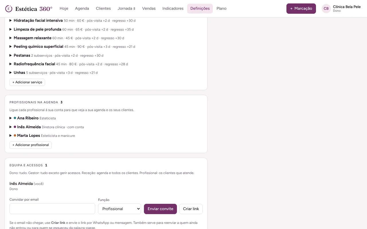 Serviços e subserviços nas definições